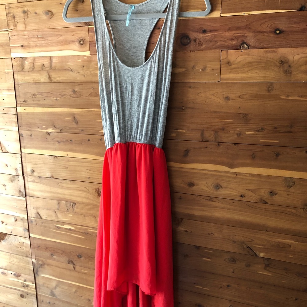 High-low grey and pink dress. Size medium